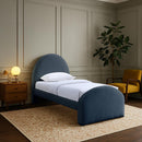  Meridian Andaz Navy Chenille Fabric Upholstered Twin Bed IMAGE 2