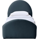  Meridian Andaz Navy Chenille Fabric Upholstered Twin Bed IMAGE 3