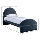  Meridian Andaz Navy Chenille Fabric Upholstered Twin Bed IMAGE 9