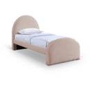  Meridian Andaz Pink Chenille Fabric Upholstered Twin Bed IMAGE 1