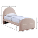  Meridian Andaz Pink Chenille Fabric Upholstered Twin Bed IMAGE 9