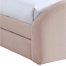  Meridian Andaz Pink Chenille Fabric Upholstered Twin Trundle Bed IMAGE 6