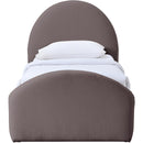  Meridian Andaz Purple Chenille Fabric Upholstered Twin Trundle Bed IMAGE 3