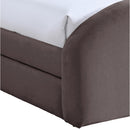  Meridian Andaz Purple Chenille Fabric Upholstered Twin Trundle Bed IMAGE 6