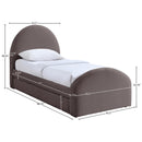  Meridian Andaz Purple Chenille Fabric Upholstered Twin Trundle Bed IMAGE 9