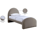  Meridian Andaz Taupe Chenille Fabric Upholstered Twin Bed IMAGE 10