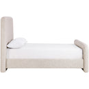  Meridian Fira Beige Linen Textured Fabric Upholstered Full Bed IMAGE 4