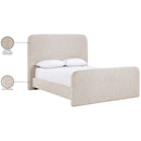  Meridian Fira Beige Linen Textured Fabric Upholstered King Bed IMAGE 12