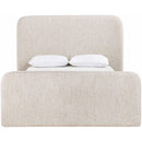  Meridian Fira Beige Linen Textured Fabric Upholstered King Bed IMAGE 3