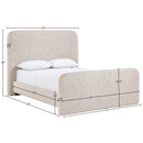  Meridian Fira Beige Linen Textured Fabric Upholstered Queen Bed IMAGE 11