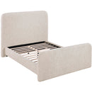  Meridian Fira Beige Linen Textured Fabric Upholstered Queen Bed IMAGE 6