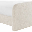  Meridian Fira Beige Linen Textured Fabric Upholstered Queen Bed IMAGE 8