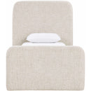  Meridian Fira Beige Linen Textured Fabric Upholstered Twin Bed IMAGE 3