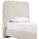  Meridian Fira Beige Linen Textured Fabric Upholstered Twin Bed IMAGE 7
