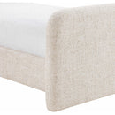  Meridian Fira Beige Linen Textured Fabric Upholstered Twin Bed IMAGE 8