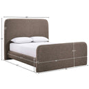  Meridian Fira Brown Linen Textured Fabric Upholstered King Bed IMAGE 11