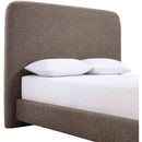  Meridian Fira Brown Linen Textured Fabric Upholstered King Bed IMAGE 7