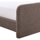  Meridian Fira Brown Linen Textured Fabric Upholstered King Bed IMAGE 8