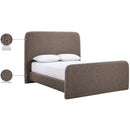  Meridian Fira Brown Linen Textured Fabric Upholstered Queen Bed IMAGE 12
