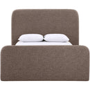  Meridian Fira Brown Linen Textured Fabric Upholstered Queen Bed IMAGE 3