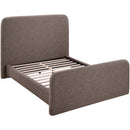  Meridian Fira Brown Linen Textured Fabric Upholstered Queen Bed IMAGE 6