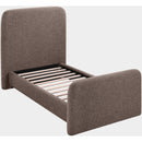  Meridian Fira Brown Linen Textured Fabric Upholstered Twin Bed IMAGE 6