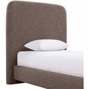  Meridian Fira Brown Linen Textured Fabric Upholstered Twin Bed IMAGE 7