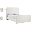  Meridian Fira Cream Linen Textured Fabric Upholstered King Bed IMAGE 12