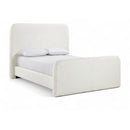  Meridian Fira Cream Linen Textured Fabric Upholstered King Bed IMAGE 1