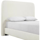  Meridian Fira Cream Linen Textured Fabric Upholstered King Bed IMAGE 7