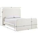  Meridian Fira Cream Linen Textured Fabric Upholstered Queen Bed IMAGE 11