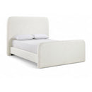  Meridian Fira Cream Linen Textured Fabric Upholstered Queen Bed IMAGE 1