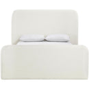  Meridian Fira Cream Linen Textured Fabric Upholstered Queen Bed IMAGE 3