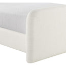  Meridian Fira Cream Linen Textured Fabric Upholstered Queen Bed IMAGE 8