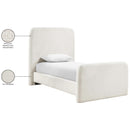  Meridian Fira Cream Linen Textured Fabric Upholstered Twin Bed IMAGE 12