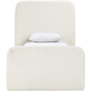  Meridian Fira Cream Linen Textured Fabric Upholstered Twin Bed IMAGE 3