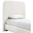  Meridian Fira Cream Linen Textured Fabric Upholstered Twin Bed IMAGE 7