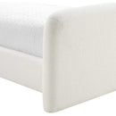  Meridian Fira Cream Linen Textured Fabric Upholstered Twin Bed IMAGE 8