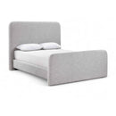  Meridian Fira Grey Linen Textured Fabric Upholstered Full Bed IMAGE 1