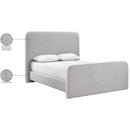  Meridian Fira Grey Linen Textured Fabric Upholstered King Bed IMAGE 12