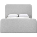  Meridian Fira Grey Linen Textured Fabric Upholstered King Bed IMAGE 3