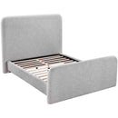  Meridian Fira Grey Linen Textured Fabric Upholstered King Bed IMAGE 6