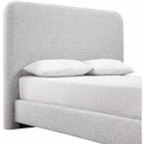 Meridian Fira Grey Linen Textured Fabric Upholstered King Bed IMAGE 7