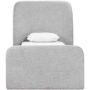 Meridian Fira Grey Linen Textured Fabric Upholstered Twin Bed IMAGE 3