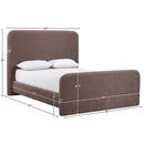  Meridian Fira Brown Chenille Fabric Upholstered Full Bed IMAGE 11