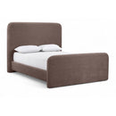  Meridian Fira Brown Chenille Fabric Upholstered Full Bed IMAGE 1