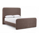 Meridian Fira Brown Chenille Fabric Upholstered Queen Bed IMAGE 1