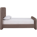  Meridian Fira Brown Chenille Fabric Upholstered Queen Bed IMAGE 4