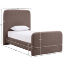  Meridian Fira Brown Chenille Fabric Upholstered Twin Bed IMAGE 11