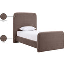  Meridian Fira Brown Chenille Fabric Upholstered Twin Bed IMAGE 12